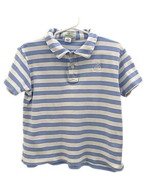 CPC Blue & White Striped Polo Shirt Size Small - 100% Pima Cotton